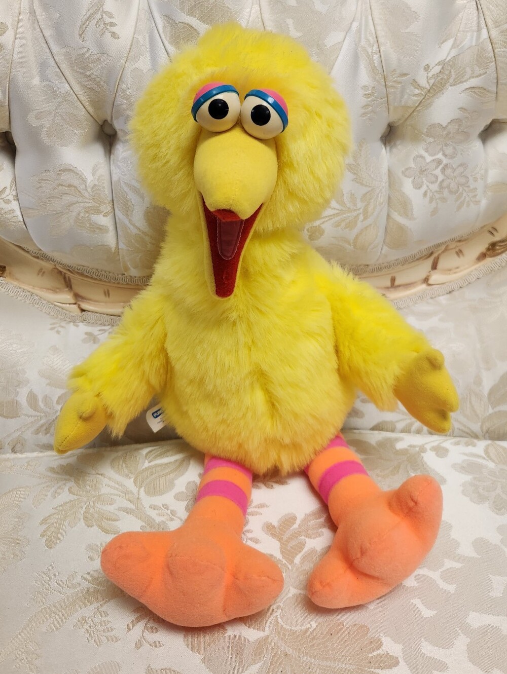 Vintage 1986 Playskool Sesame Street Talking Big Bird Plush Pull-String